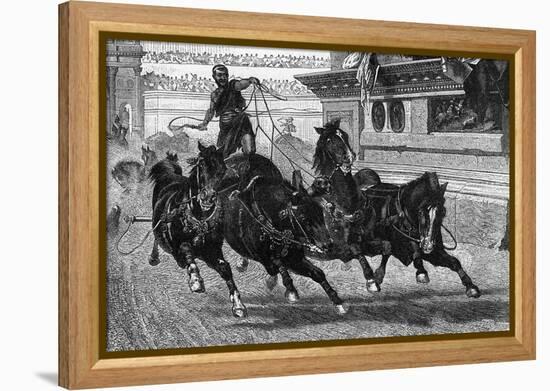 Ancient Roman Charioteer Driving Four Horses-null-Framed Stretched Canvas