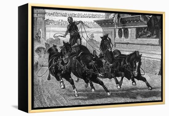 Ancient Roman Charioteer Driving Four Horses-null-Framed Stretched Canvas