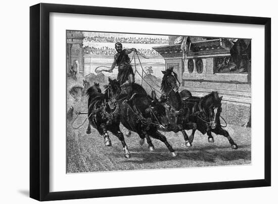 Ancient Roman Charioteer Driving Four Horses-null-Framed Art Print