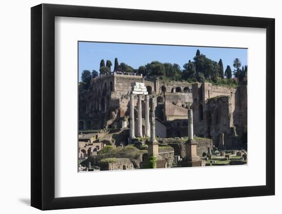 Ancient Roman Forum and the Three Columns of Temple of Castor and Pollux, Rome, Lazio, Italy-James Emmerson-Framed Photographic Print