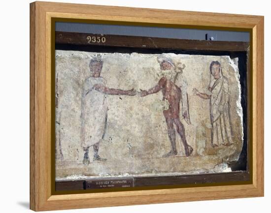 Ancient Roman Fresco Representing Funeral Procession: with Hermes Paying Caronte-null-Framed Premier Image Canvas