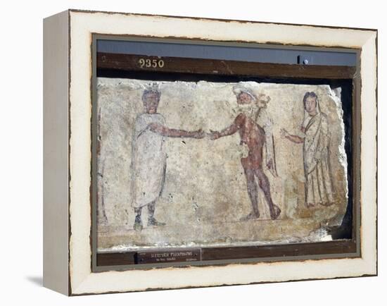 Ancient Roman Fresco Representing Funeral Procession: with Hermes Paying Caronte-null-Framed Premier Image Canvas