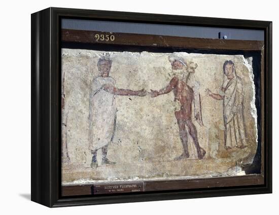 Ancient Roman Fresco Representing Funeral Procession: with Hermes Paying Caronte-null-Framed Premier Image Canvas