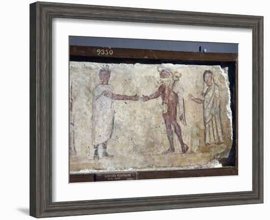 Ancient Roman Fresco Representing Funeral Procession: with Hermes Paying Caronte-null-Framed Giclee Print