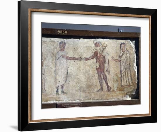 Ancient Roman Fresco Representing Funeral Procession: with Hermes Paying Caronte-null-Framed Giclee Print