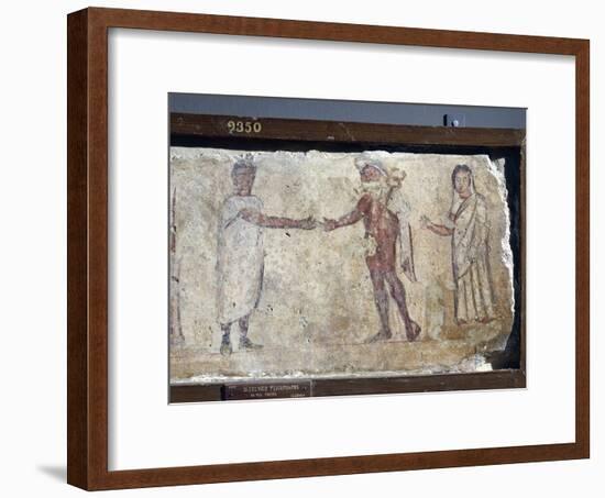 Ancient Roman Fresco Representing Funeral Procession: with Hermes Paying Caronte-null-Framed Giclee Print
