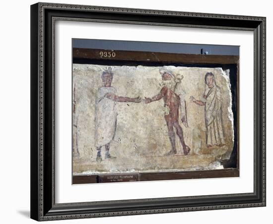 Ancient Roman Fresco Representing Funeral Procession: with Hermes Paying Caronte-null-Framed Giclee Print