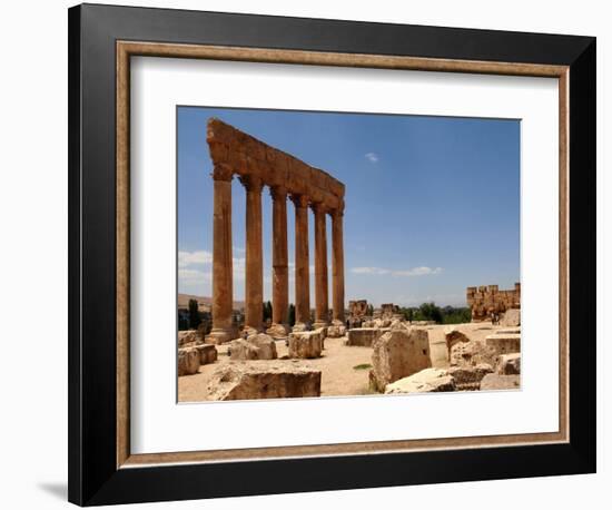 Ancient Roman Ruins of Baalbek, North-East of Beirut, in the Bekaa Valley, Lebanon, July 3, 2006-Mahmoud Tawil-Framed Photographic Print