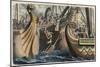 Ancient Roman Sea Battle with Gangplanks-null-Mounted Giclee Print