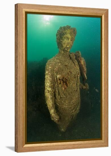 Ancient Roman statue of Antonia minor, Naples, Italy-Franco Banfi-Framed Premier Image Canvas