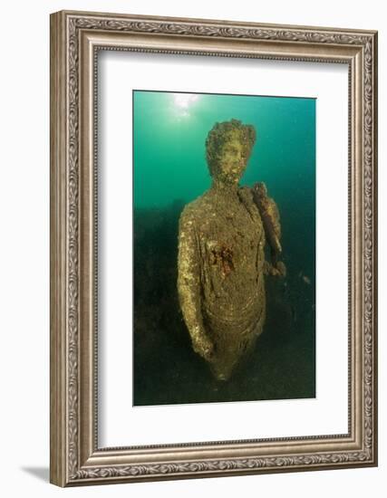 Ancient Roman statue of Antonia minor, Naples, Italy-Franco Banfi-Framed Photographic Print