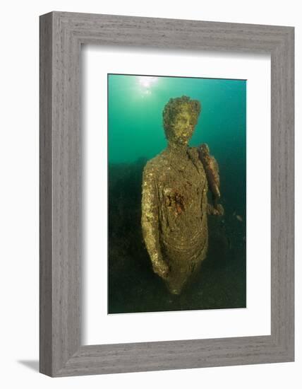 Ancient Roman statue of Antonia minor, Naples, Italy-Franco Banfi-Framed Photographic Print