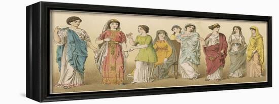 Ancient Roman Women in Various Coloured Costumes-null-Framed Art Print