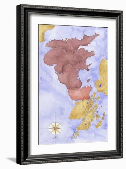 Ancient Rome, Map of Roman Britain-null-Framed Giclee Print