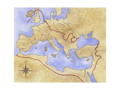 Ancient Rome Map Of Roman Empire Giclee Print Art Com