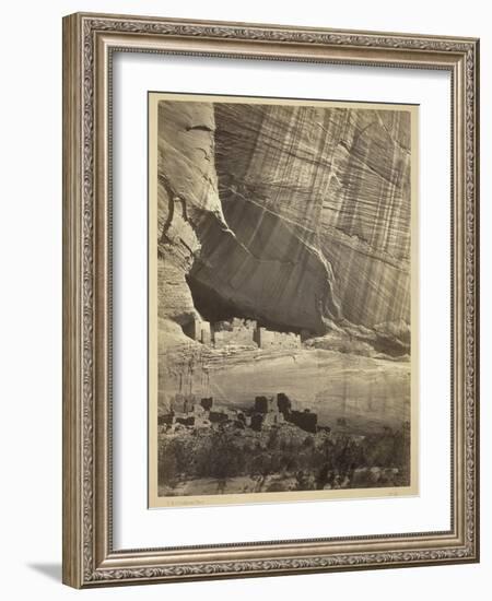 Ancient Ruins in the Canyon De Chelly, N.M., in a Niche 50 Feet Above Present Canyon Bed, 1873-Timothy O'Sullivan-Framed Photographic Print