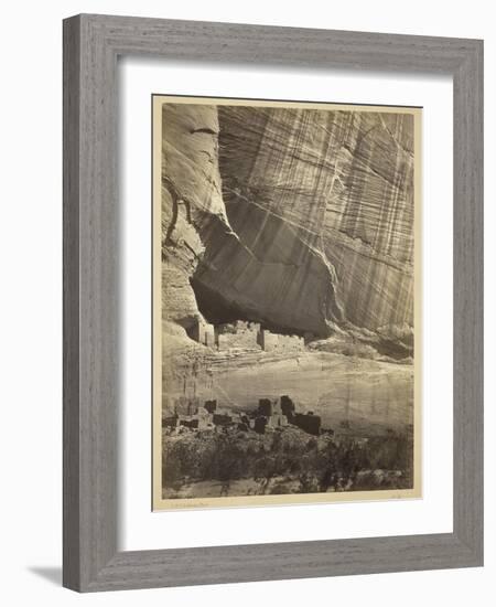 Ancient Ruins in the Canyon De Chelly, N.M., in a Niche 50 Feet Above Present Canyon Bed, 1873-Timothy O'Sullivan-Framed Photographic Print