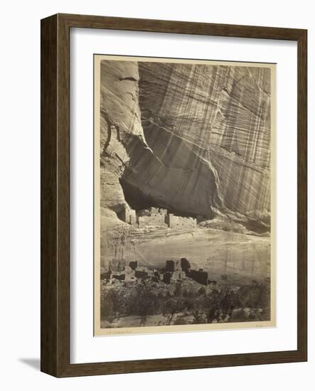 Ancient Ruins in the Canyon De Chelly, N.M., in a Niche 50 Feet Above Present Canyon Bed, 1873-Timothy O'Sullivan-Framed Photographic Print