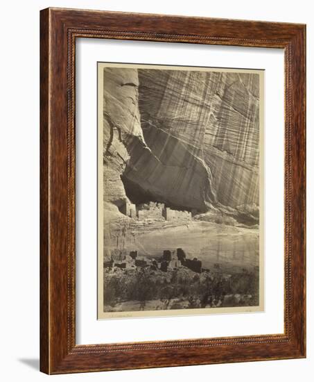 Ancient Ruins in the Canyon De Chelly, N.M., in a Niche 50 Feet Above Present Canyon Bed, 1873-Timothy O'Sullivan-Framed Photographic Print