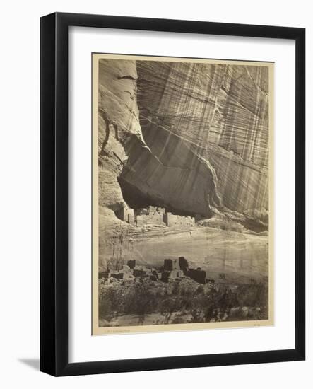 Ancient Ruins in the Canyon De Chelly, N.M., in a Niche 50 Feet Above Present Canyon Bed, 1873-Timothy O'Sullivan-Framed Photographic Print