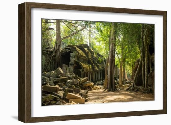 Ancient ruins of Ta Prohm, Angkor Nat'l Park, UNESCO World Heritage, Siem Reap, Cambodia-Logan Brown-Framed Photographic Print