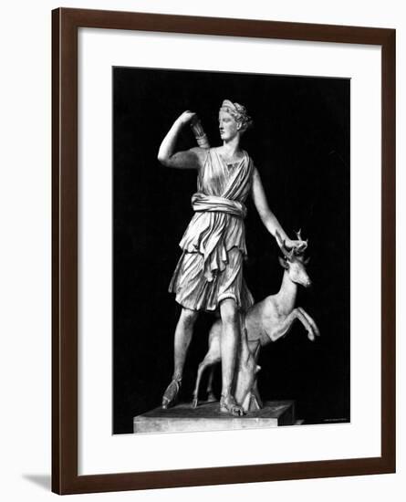 Ancient Sculpture of the Roman Goddess Diana, the Virgin Huntress-null-Framed Photographic Print