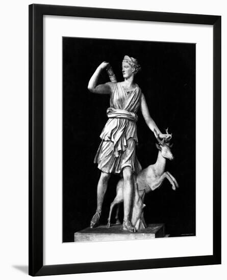 Ancient Sculpture of the Roman Goddess Diana, the Virgin Huntress-null-Framed Photographic Print