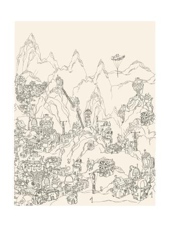 Ancient Steampunk Civilization Art Print Ryger Art Com