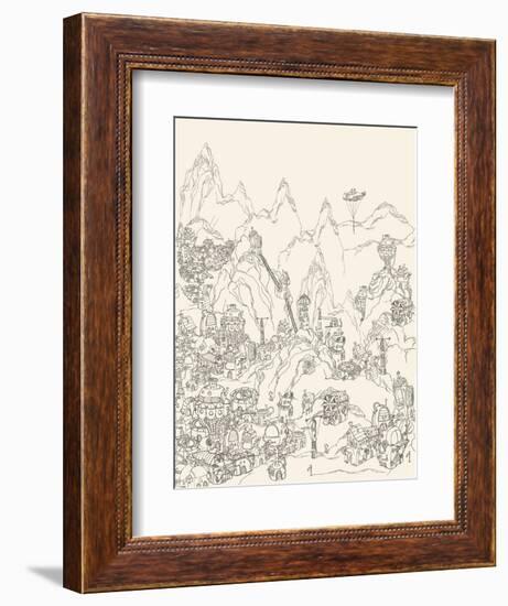 Ancient Steampunk Civilization.-RYGER-Framed Art Print