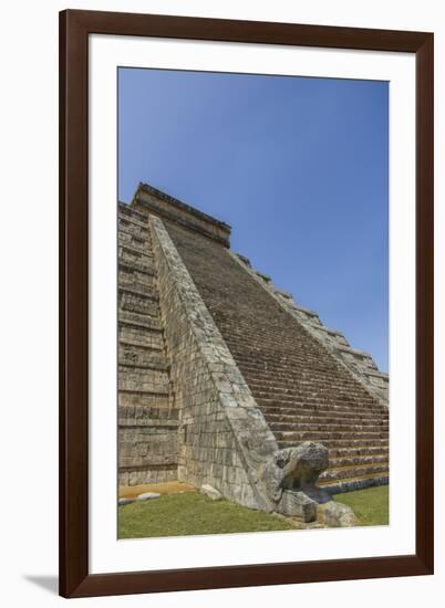 Ancient step pyramid Kukulkan at Chichen Itza, Mexico.-Jerry Ginsberg-Framed Premium Photographic Print