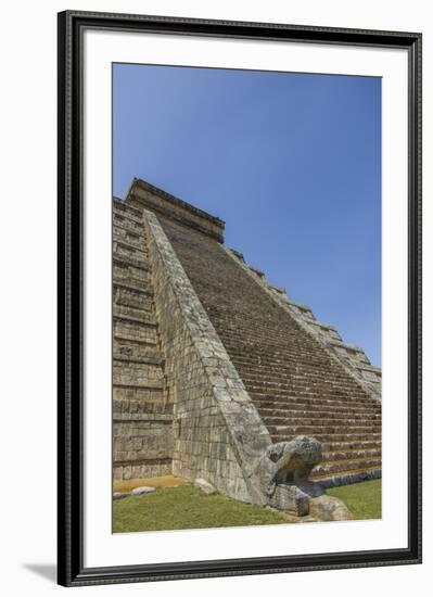 Ancient step pyramid Kukulkan at Chichen Itza, Mexico.-Jerry Ginsberg-Framed Premium Photographic Print