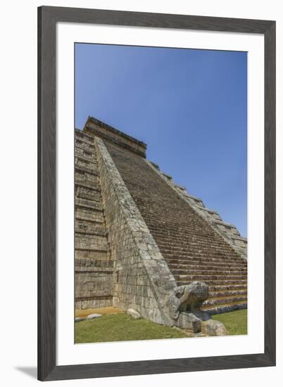 Ancient step pyramid Kukulkan at Chichen Itza, Mexico.-Jerry Ginsberg-Framed Premium Photographic Print