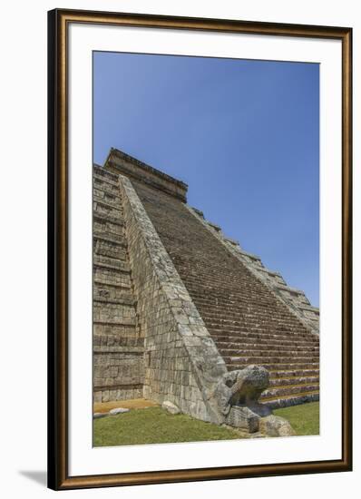 Ancient step pyramid Kukulkan at Chichen Itza, Mexico.-Jerry Ginsberg-Framed Premium Photographic Print