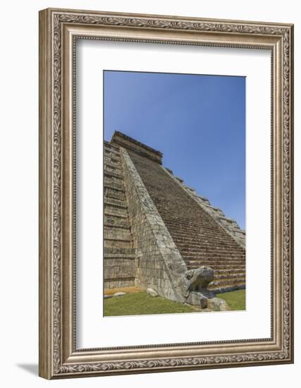 Ancient step pyramid Kukulkan at Chichen Itza, Mexico.-Jerry Ginsberg-Framed Photographic Print