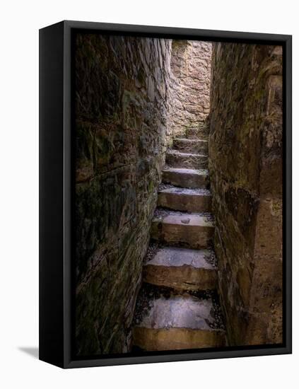 Ancient steps lead to a roofless second floor room.-Betty Sederquist-Framed Premier Image Canvas