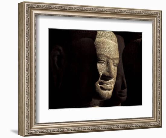 Ancient Stone Sculptures, Angkor Wat, Cambodia-Keren Su-Framed Photographic Print