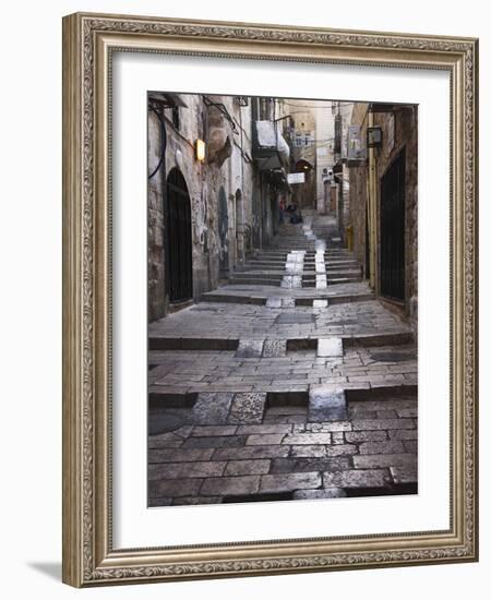 Ancient Street in the Old Town, Jerusalem, Israel-Keren Su-Framed Photographic Print