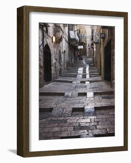 Ancient Street in the Old Town, Jerusalem, Israel-Keren Su-Framed Photographic Print