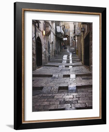 Ancient Street in the Old Town, Jerusalem, Israel-Keren Su-Framed Photographic Print