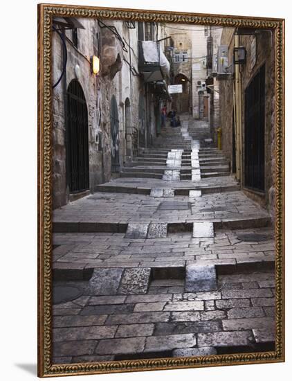 Ancient Street in the Old Town, Jerusalem, Israel-Keren Su-Framed Photographic Print