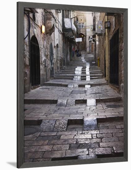 Ancient Street in the Old Town, Jerusalem, Israel-Keren Su-Framed Photographic Print