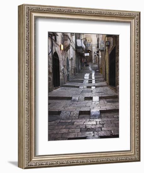 Ancient Street in the Old Town, Jerusalem, Israel-Keren Su-Framed Photographic Print