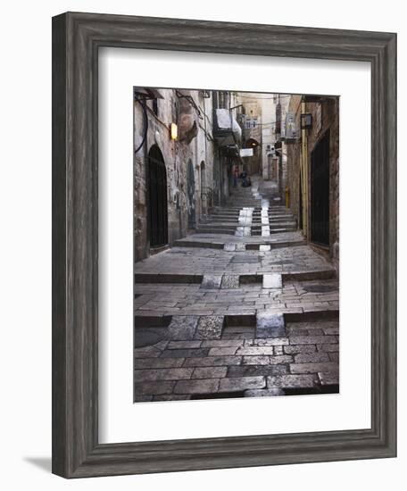 Ancient Street in the Old Town, Jerusalem, Israel-Keren Su-Framed Photographic Print