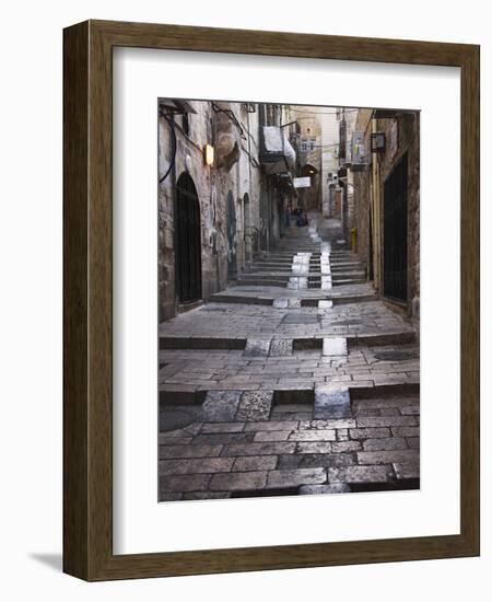 Ancient Street in the Old Town, Jerusalem, Israel-Keren Su-Framed Photographic Print