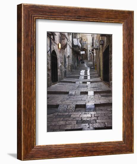 Ancient Street in the Old Town, Jerusalem, Israel-Keren Su-Framed Photographic Print