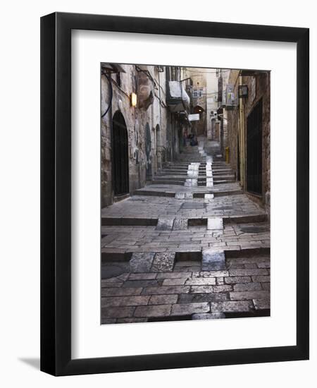 Ancient Street in the Old Town, Jerusalem, Israel-Keren Su-Framed Photographic Print