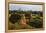 Ancient temple and pagoda rising out of the jungle at sunrise, Bagan, Mandalay Region, Myanmar-Keren Su-Framed Premier Image Canvas