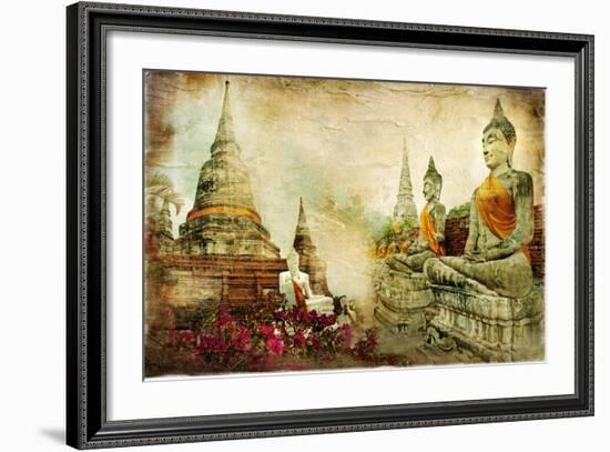 Ancient Thailand - Artwork In Painting Style-Maugli-l-Framed Art Print