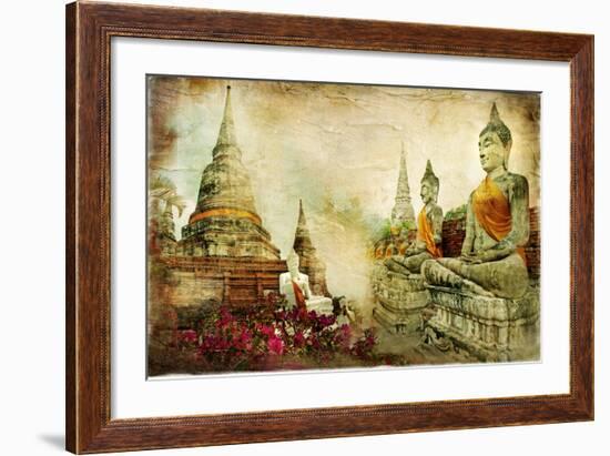 Ancient Thailand - Artwork In Painting Style-Maugli-l-Framed Art Print