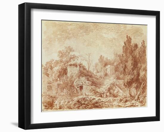 Ancient Theatre, Hadrian's Villa, Near Tivoli-Jean-Honore Fragonard-Framed Giclee Print